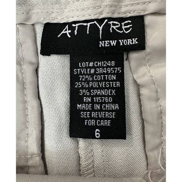 Attyre Womens Beige Scallop Hem Shorts Size 6 Flat Front Slash Pocket Chino EUC - Picture 3 of 4